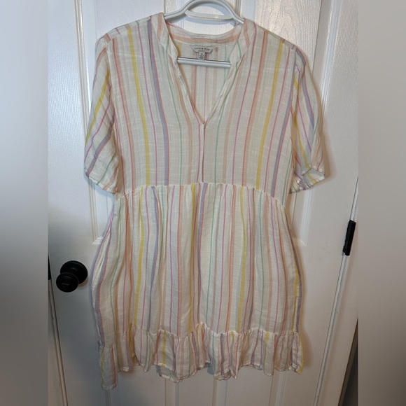 Lucky Brand Dresses & Skirts - Lucky Brand Pastel Striped V-Neck Top